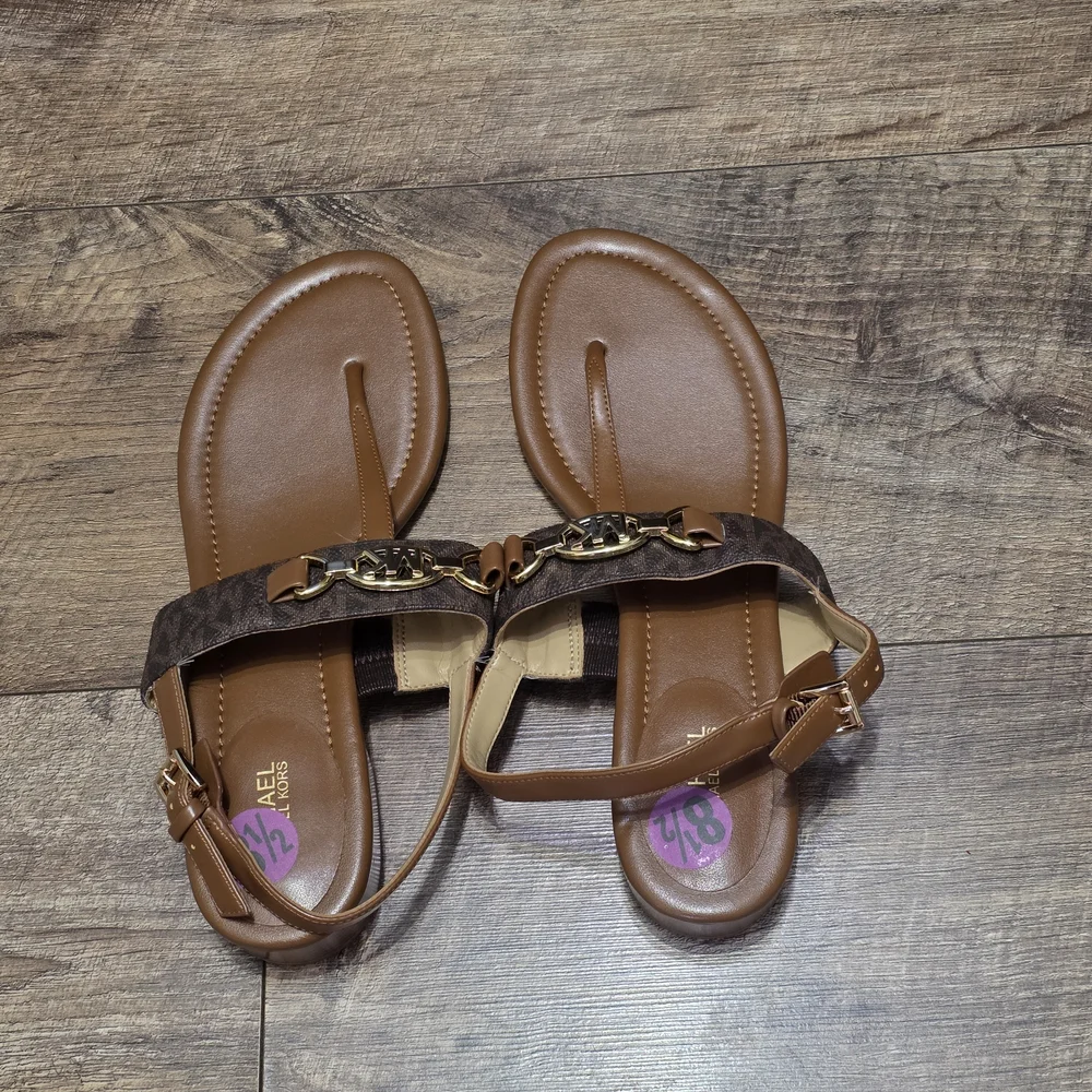 Michael Kors Brown Leather Women Size 8.5 Sandals